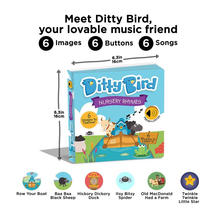 Ditty Bird Nursery Rhymes Multi-coloured 16x2x16cm
