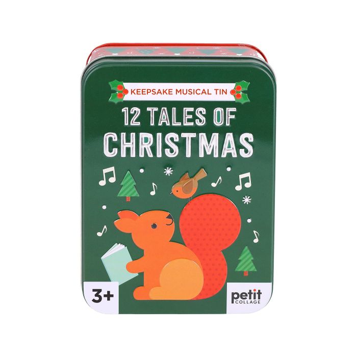 Petit Collage 12 Tales Of Christmas Keepsake Musical Tin 8x18x12cm