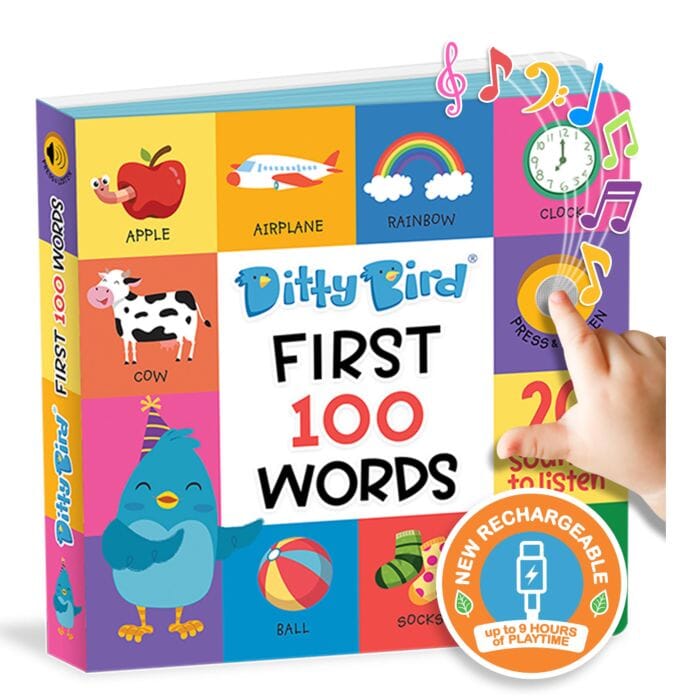 Ditty Bird First 100 Words Multi-coloured 16x2x16cm Children's Giftware The Cooks Kitchen 
