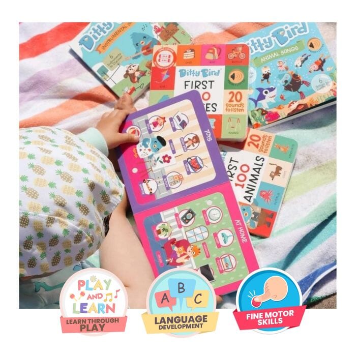 Ditty Bird First 100 Words Multi-coloured 16x2x16cm Children's Giftware The Cooks Kitchen 