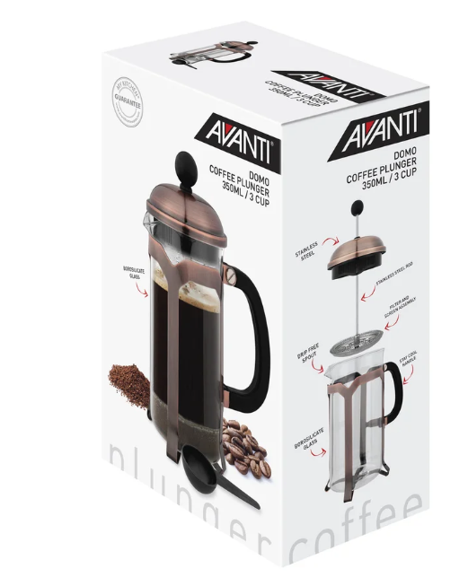 Avanti Domo Copper 4 Cup Coffee Plunger 600ml