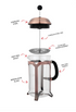 Avanti Domo Copper 4 Cup Coffee Plunger 600ml