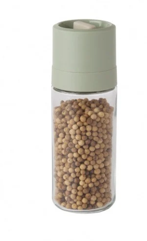 Berghoff Balance Glass 2pc Covered Grinder And Shaker Set, Green