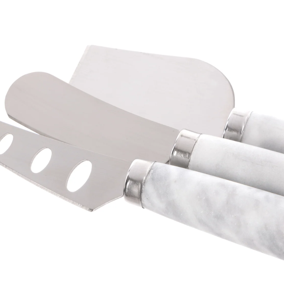 Avis & Waddell Nuvolo Marble Long Cheese Knives 3pcs Set