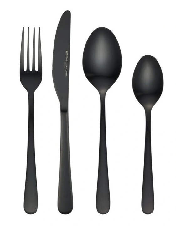 Maxwell & Williams Lume 16pc Cutlery Set Black