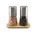 Integra Classic Upside Down Salt & Pepper Mill Set With Tray Stainless Steel ( Gourmet Pepper & Himalayan Salt)