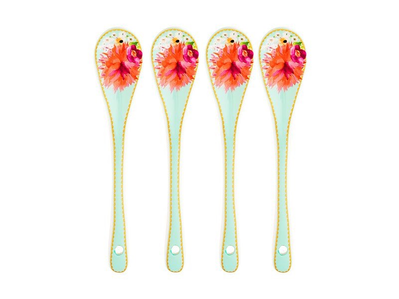 Maxwell & Williams Teas & C's Dahlia Daze Ceramic Teaspoon Set Of 4 Sky