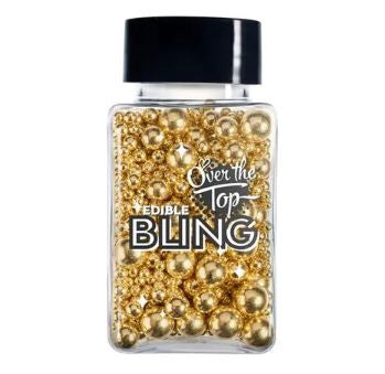 Over The Top Edible Bling Gold Balls Medley - 2mm To 8mm - 75g