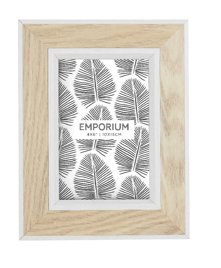 Emporium Tazmin 4x6" Photo Frame 17x22cm Natural/white